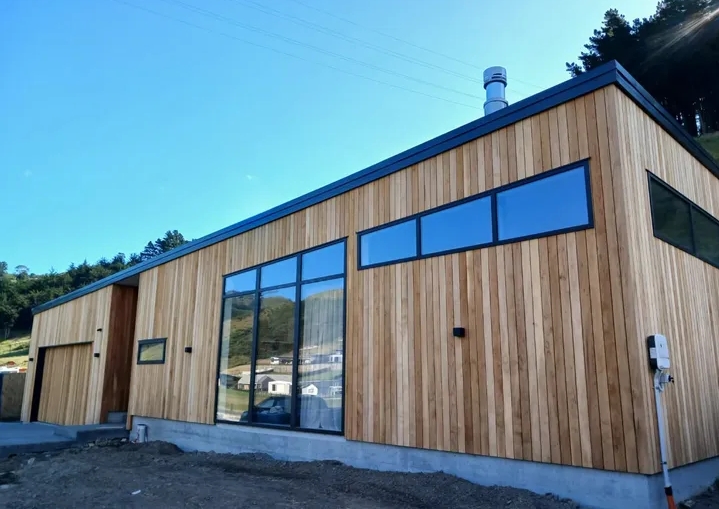 Macrocarpa-clad architectural home