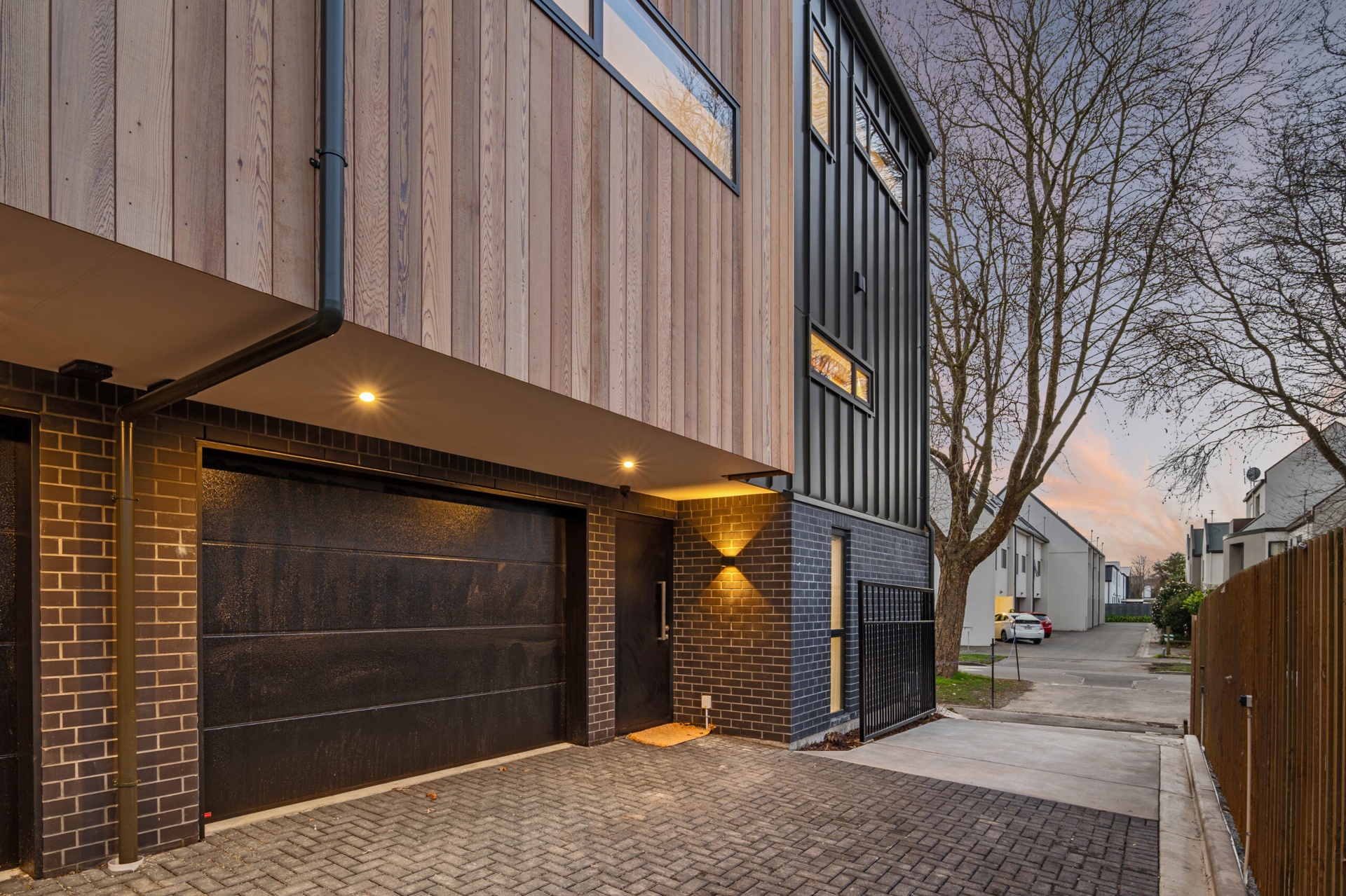 Cedar entry & garage detail